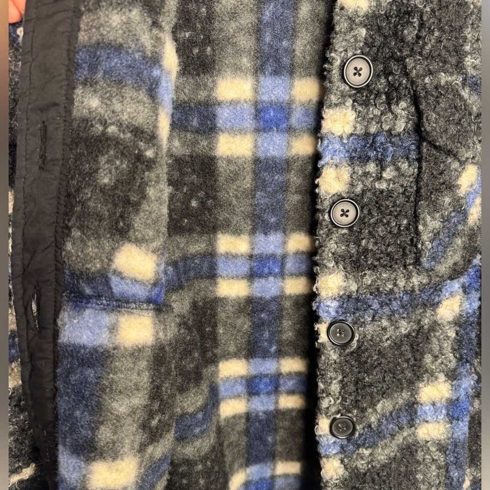 NWOT Anthropologie RD Style Eva Blue Black Plaid Boucle Shirt Jacket Size Small - Picture 7 of 14